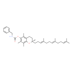 ChemSpider 2D Image | (2R)-2,5,7,8-Tetramethyl-2-[(3E,7E)-4,8,12-trimethyl-3,7,11-tridecatrien-1-yl]-3,4-dihydro-2H-chromen-6-yl benzylcarbamate | C37H51NO3