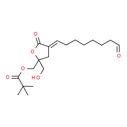 ChemSpider 2D Image | [(4E)-2-(Hydroxymethyl)-5-oxo-4-(8-oxooctylidene)tetrahydro-2-furanyl]methyl pivalate | C19H30O6