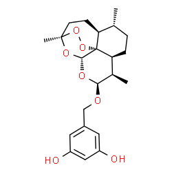 ChemSpider 2D Image | 5-({[(1R,4S,5R,8S,9R,10S,12R,13R)-1,5,9-Trimethyl-11,14,15,16-tetraoxatetracyclo[10.3.1.0~4,13~.0~8,13~]hexadec-10-yl]oxy}methyl)-1,3-benzenediol | C22H30O7