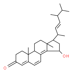 ChemSpider 2D Image | (15beta,22E)-15-Hydroxyergosta-4,6,8(14),22-tetraen-3-one | C28H40O2