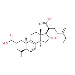 ChemSpider 2D Image | (2R)-2-[(2R,3R,3aR,6S,7S,9bR)-6-(2-Carboxyethyl)-2-hydroxy-7-isopropenyl-3a,6,9b-trimethyl-2,3,3a,4,5,6,7,9b-octahydro-1H-cyclopenta[a]naphthalen-3-yl]-6-methyl-5-methyleneheptanoic acid | C31H46O5