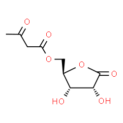 ChemSpider 2D Image | [(2R,3S,4R)-3,4-Dihydroxy-5-oxotetrahydro-2-furanyl]methyl 3-oxobutanoate | C9H12O7