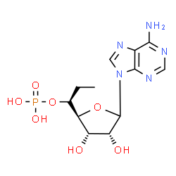 ChemSpider 2D Image | 1-[(2S,3S,4R)-5-(6-Amino-9H-purin-9-yl)-3,4-dihydroxytetrahydro-2-furanyl]propyl dihydrogen phosphate | C12H18N5O7P