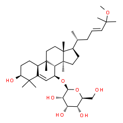 ChemSpider 2D Image | (1S,4S,7S,9beta,23E)-1-Hydroxy-25-methoxy-9,10,14-trimethyl-4,9-cyclo-9,10-secocholesta-5,23-dien-7-yl beta-L-allopyranoside | C37H62O8