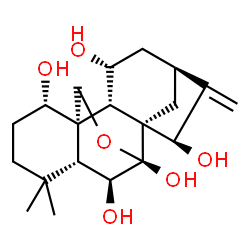 ChemSpider 2D Image | (1alpha,5beta,6beta,7alpha,8alpha,9beta,10alpha,11alpha,13alpha,15beta)-7,20-Epoxykaur-16-ene-1,6,7,11,15-pentol | C20H30O6