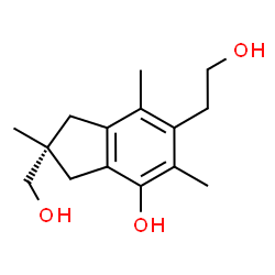 ChemSpider 2D Image | (2R)-6-(2-Hydroxyethyl)-2-(hydroxymethyl)-2,5,7-trimethyl-4-indanol | C15H22O3