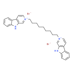ChemSpider 2D Image | 2,2'-(1,9-Nonanediyl)bis-9H-beta-carbolin-2-ium dibromide | C31H34Br2N4