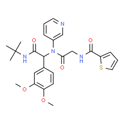 ChemSpider 2D Image | N-{2-[{1-(3,4-Dimethoxyphenyl)-2-[(2-methyl-2-propanyl)amino]-2-oxoethyl}(3-pyridinyl)amino]-2-oxoethyl}-2-thiophenecarboxamide | C26H30N4O5S
