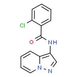 ChemSpider 2D Image | 2-Chloro-N-(pyrazolo[1,5-a]pyridin-3-yl)benzamide | C14H10ClN3O
