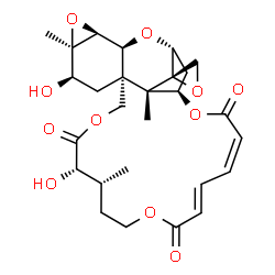 ChemSpider 2D Image | (1'R,2S,3'S,4'S,6'R,7'R,9'R,13'S,14'R,19'E,21'Z,25'R,26'S)-7',13'-Dihydroxy-6',14',26'-trimethyl-12'H,18'H,23'H-spiro[oxirane-2,27'-[2,5,11,17,24]pentaoxapentacyclo[23.2.1.0~3,9~.0~4,6~.0~9,26~]octaco
sa[19,21]diene]-12',18',23'-trione | C27H34O11