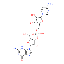 ChemSpider 2D Image | [5-(2-amino-6-oxo-3H-purin-9-yl)-4-hydroxy-2-(hydroxymethyl)tetrahydrofuran-3-yl] [5-(4-amino-2-oxo-pyrimidin-1-yl)-3,4-dihydroxy-tetrahydrofuran-2-yl]methyl hydrogen phosphate | C19H25N8O12P
