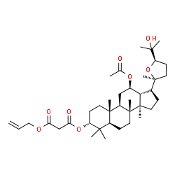ChemSpider 2D Image | (3alpha,12beta,24R)-12-Acetoxy-25-hydroxy-20,24-epoxydammaran-3-yl allyl malonate | C38H60O8