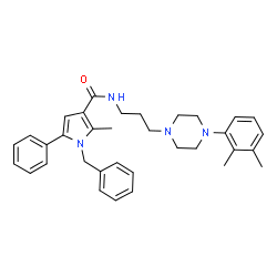 ChemSpider 2D Image | 1-Benzyl-N-{3-[4-(2,3-dimethylphenyl)-1-piperazinyl]propyl}-2-methyl-5-phenyl-1H-pyrrole-3-carboxamide | C34H40N4O