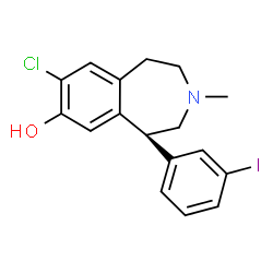ChemSpider 2D Image | (5S)-8-Chloro-5-(3-iodophenyl)-3-methyl-2,3,4,5-tetrahydro-1H-3-benzazepin-7-ol | C17H17ClINO