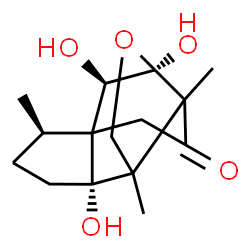 ChemSpider 2D Image | (2R,5S,9S,13R)-5,9,13-Trihydroxy-2,6,10-trimethyl-8-oxatetracyclo[7.3.1.0~1,5~.0~6,10~]tridecan-11-one | C15H22O5