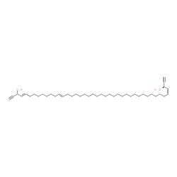 ChemSpider 2D Image | (3R,4E,13E,39Z,41R)-4,13,39-Tritetracontatriene-1,42-diyne-3,41-diol | C43H74O2