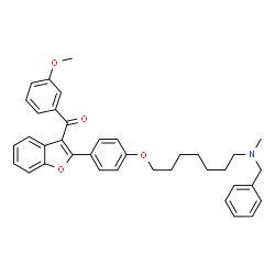 ChemSpider 2D Image | {2-[4-({7-[Benzyl(methyl)amino]heptyl}oxy)phenyl]-1-benzofuran-3-yl}(3-methoxyphenyl)methanone | C37H39NO4