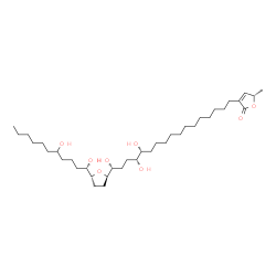 ChemSpider 2D Image | (5S)-3-[(13R,14R,17R)-17-{(2R,5R)-5-[(1S)-1,5-Dihydroxyundecyl]tetrahydro-2-furanyl}-13,14,17-trihydroxyheptadecyl]-5-methyl-2(5H)-furanone | C37H68O8