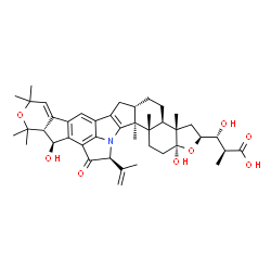 ChemSpider 2D Image | (2S,3R)-3-[(2S,3aS,3bR,5aS,11aR,12S,14S,15bS,15cS,17aS)-12,17a-Dihydroxy-14-isopropenyl-3a,9,9,11,11,15b,15c-heptamethyl-13-oxo-3,3a,3b,4,5,5a,6,9,11,11a,12,13,14,15b,15c,16,17,17a-octadecahydro-2H-[1
]benzofuro[4',5':6,7]indeno[1,2-b]pyrano[3',4':4,5]cyclopenta[1,2-f]pyrrolo[3,2,1-hi]indol-2-yl]-3-hydroxy-2-methylpropanoic acid | C43H55NO8