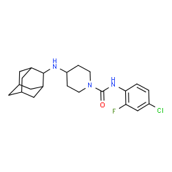 ChemSpider 2D Image | 4-(Adamantan-2-ylamino)-N-(4-chloro-2-fluorophenyl)-1-piperidinecarboxamide | C22H29ClFN3O