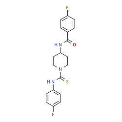 ChemSpider 2D Image | 4-Fluoro-N-{1-[(4-fluorophenyl)carbamothioyl]-4-piperidinyl}benzamide | C19H19F2N3OS