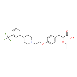 ChemSpider 2D Image | 2-Ethoxy-3-[4-(2-{4-[3-(trifluoromethyl)phenyl]-3,6-dihydro-1(2H)-pyridinyl}ethoxy)phenyl]propanoic acid | C25H28F3NO4