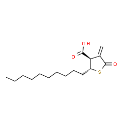 ChemSpider 2D Image | (2R,3R)-2-Decyl-4-methylene-5-oxotetrahydro-3-thiophenecarboxylic acid | C16H26O3S