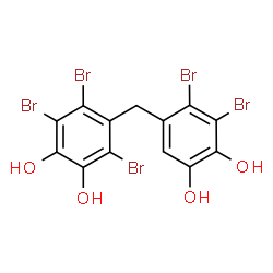 ChemSpider 2D Image | 3,4,6-Tribromo-5-(2,3-dibromo-4,5-dihydroxybenzyl)-1,2-benzenediol | C13H7Br5O4