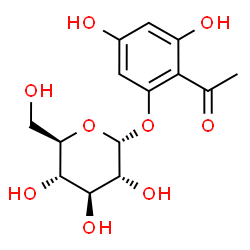 ChemSpider 2D Image | 2-Acetyl-3,5-dihydroxyphenyl alpha-D-glucopyranoside | C14H18O9