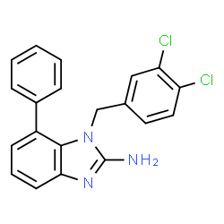 ChemSpider 2D Image | 1-(3,4-Dichlorobenzyl)-7-phenyl-1H-benzimidazol-2-amine | C20H15Cl2N3