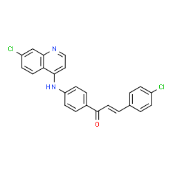 ChemSpider 2D Image | (2E)-3-(4-Chlorophenyl)-1-{4-[(7-chloro-4-quinolinyl)amino]phenyl}-2-propen-1-one | C24H16Cl2N2O