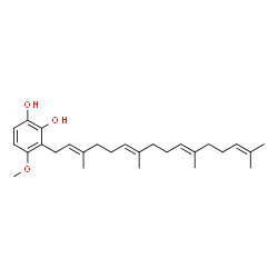 ChemSpider 2D Image | 1,2-Benzenediol, 4-methoxy-3-(3,7,11,15-tetramethyl-2,6,10,14-hexadecatetraenyl)-, (E,E,E)- | C27H40O3