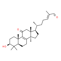 ChemSpider 2D Image | (3Î²,24E)-3-Hydroxy-11-oxolanosta-8,24-dien-26-al | C30H46O3