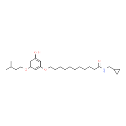 ChemSpider 2D Image | N-(Cyclopropylmethyl)-11-[3-hydroxy-5-(3-methylbutoxy)phenoxy]undecanamide | C26H43NO4