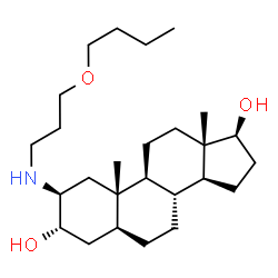 ChemSpider 2D Image | (2beta,3alpha,5alpha,17beta)-2-[(3-Butoxypropyl)amino]androstane-3,17-diol | C26H47NO3
