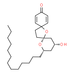 ChemSpider 2D Image | (2S,4R,6R)-4-Hydroxy-2-tridecyl-1,7-dioxadispiro[5.1.5.2]pentadeca-9,12-dien-11-one | C26H42O4