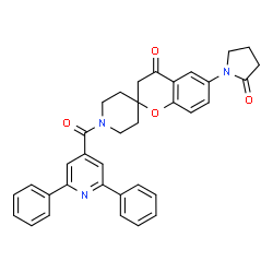 ChemSpider 2D Image | 1'-(2,6-Diphenylisonicotinoyl)-6-(2-oxo-1-pyrrolidinyl)spiro[chromene-2,4'-piperidin]-4(3H)-one | C35H31N3O4