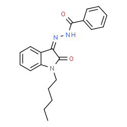 ChemSpider 2D Image | N'-[(3Z)-2-Oxo-1-pentyl-1,2-dihydro-3H-indol-3-ylidene]benzohydrazide | C20H21N3O2