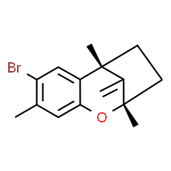 ChemSpider 2D Image | (1R,9S)-4-Bromo-1,5,9-trimethyl-12-methylene-8-oxatricyclo[7.2.1.0~2,7~]dodeca-2,4,6-triene | C15H17BrO