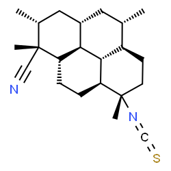 ChemSpider 2D Image | (1R,2R,3aS,5S,5aR,8S,8aS,10aS,10bS,10cS)-8-Isothiocyanato-1,2,5,8-tetramethylhexadecahydro-1-pyrenecarbonitrile | C22H32N2S