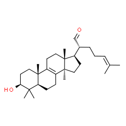 ChemSpider 2D Image | 3Î²-Hydroxylanosta-8,24-dien-21-al | C30H48O2