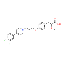 ChemSpider 2D Image | 3-(4-{3-[4-(3,4-Dichlorophenyl)-3,6-dihydro-1(2H)-pyridinyl]propoxy}phenyl)-2-ethoxypropanoic acid | C25H29Cl2NO4