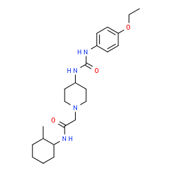 ChemSpider 2D Image | 2-(4-{[(4-Ethoxyphenyl)carbamoyl]amino}-1-piperidinyl)-N-(2-methylcyclohexyl)acetamide | C23H36N4O3
