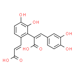 ChemSpider 2D Image | (2Z)-2-{6-[(E)-2-Carboxyvinyl]-2,3-dihydroxyphenyl}-3-(3,4-dihydroxyphenyl)acrylic acid | C18H14O8