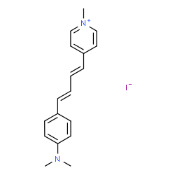 ChemSpider 2D Image | 4-{4-[4-(Dimethylamino)phenyl]-1,3-butadien-1-yl}-1-methylpyridinium iodide | C18H21IN2