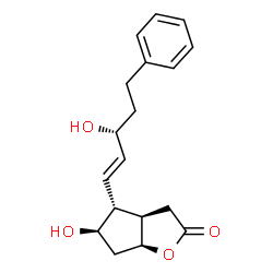ChemSpider 2D Image | (3aR,4R,5R,6aS)-5-Hydroxy-4-[(1E,3R)-3-hydroxy-5-phenyl-1-penten-1-yl]hexahydro-2H-cyclopenta[b]furan-2-one | C18H22O4