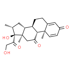 ChemSpider 2D Image | (8alpha,9beta,10alpha,13alpha,14beta,16alpha,17alpha)-17,21-Dihydroxy-16-methylpregna-1,4-diene-3,11,20-trione | C22H28O5