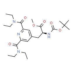 ChemSpider 2D Image | Methyl 3-[2,6-bis(diethylcarbamoyl)-4-pyridinyl]-N-{[(2-methyl-2-propanyl)oxy]carbonyl}-L-alaninate | C24H38N4O6