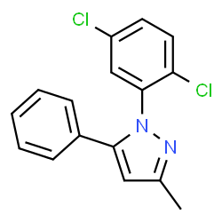 ChemSpider 2D Image | 1-(2,5-Dichlorophenyl)-3-methyl-5-phenyl-1H-pyrazole | C16H12Cl2N2