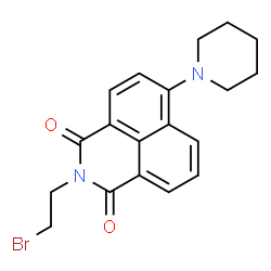 ChemSpider 2D Image | 2-(2-Bromoethyl)-6-(1-piperidinyl)-1H-benzo[de]isoquinoline-1,3(2H)-dione | C19H19BrN2O2